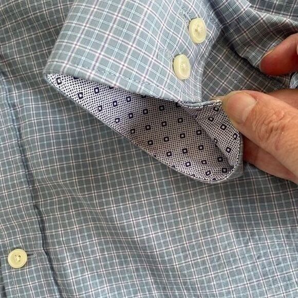 Ted Baker Button Up Plaid Dress Shirt 16 32/33 - Picture 7 of 10